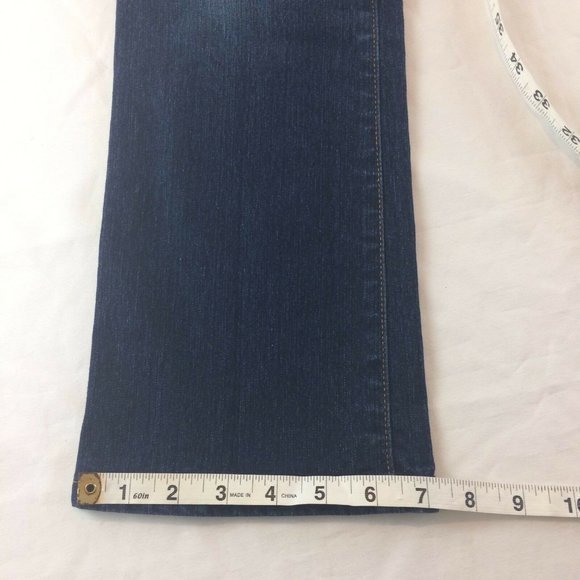 Faded Glory Jeans Size 8 Girls  Straight Leg Dark Wash Elastic Waistline Kids - Picture 12 of 12